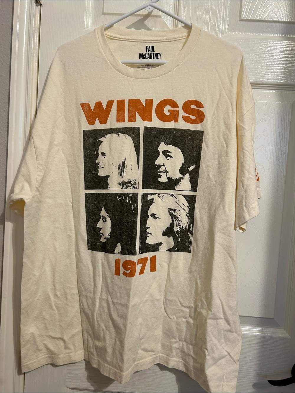 New Paul McCartney Wings 1971 Cream Graphic Tee XL oversized